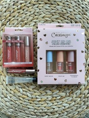 NEW! Cherimoya Lip Bundle (The Crème Shop Brand) – Lip Oil Trio + Gloss Set 💖